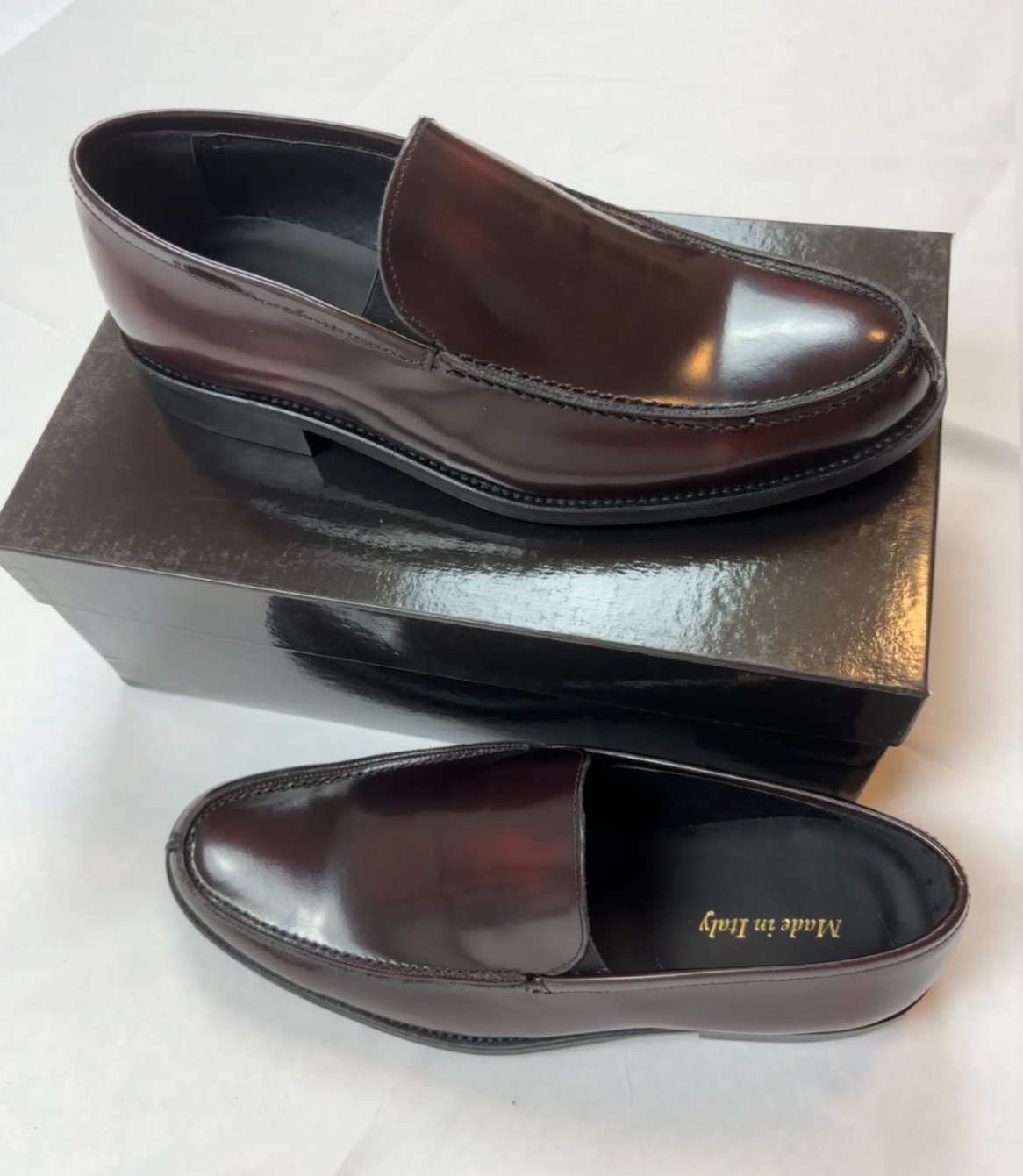 Mocassino in Pelle Rosso Vino - Made In Italy